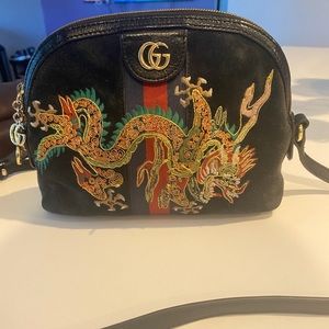 COPY - Authentic Gucci Ophidia Dragon Blue Suede …